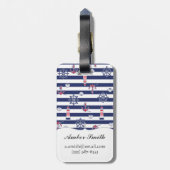 Étiquette À Bagage Par le motif de mer (Dos Vertical)
