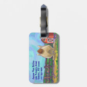 Étiquette À Bagage Parade animalière sur lapin mignon (Dos Vertical)