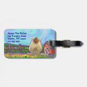 Étiquette À Bagage Parade animalière sur lapin mignon (Dos horizontal)