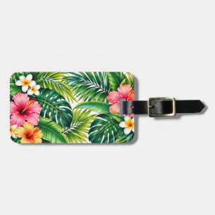 Étiquette À Bagage Paradis de l'Hibiscus Tropical et de la Feuille de
