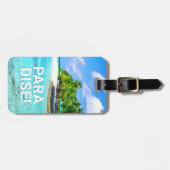 Étiquette À Bagage PARADISE Tropical Island, do-it-yourself Message C (Devant horizontal)