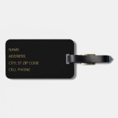 Étiquette À Bagage Paralegal - Balise de bagage noir et or (Dos horizontal)