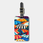 Étiquette À Bagage Parapluie Abstrait Rainbow Beach (Devant Vertical)