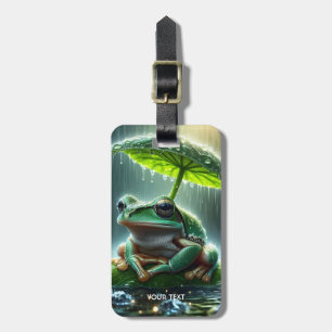 Étiquette À Bagage Parapluie de feuille de grenouille mignonne Imagin