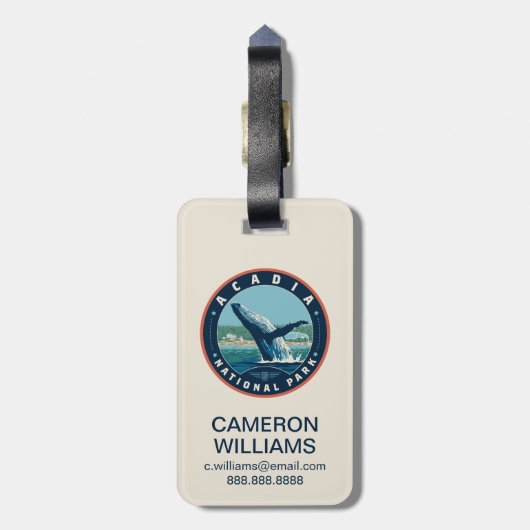 Étiquette À Bagage Parc national Acadia (Dos Vertical)