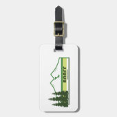 Étiquette À Bagage Parc national Banff Bandes vertes (Devant Vertical)
