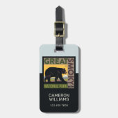 Étiquette À Bagage Parc national de Great Smoky Mountain| Ours (Devant Vertical)