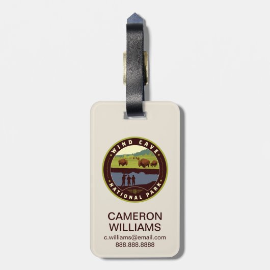 Étiquette À Bagage Parc national de Wind Cave (Dos Vertical)