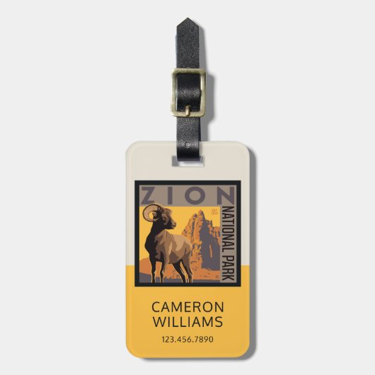 Étiquette À Bagage Parc national de Zion | Ram (Devant Vertical)