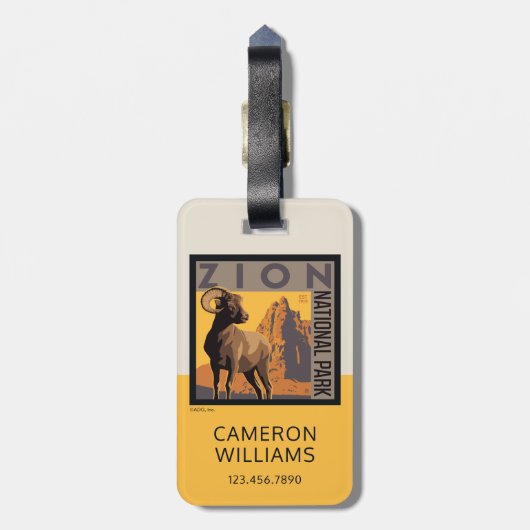Étiquette À Bagage Parc national de Zion | Ram (Dos Vertical)