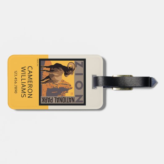 Étiquette À Bagage Parc national de Zion | Ram (Dos horizontal)