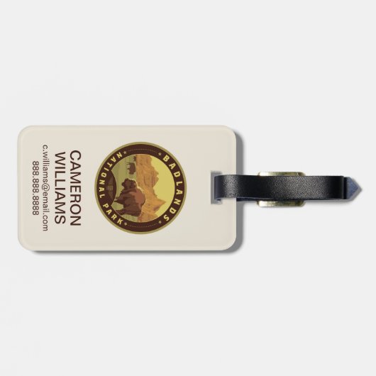 Étiquette À Bagage Parc national des Badlands (Dos horizontal)