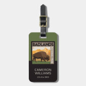 Étiquette À Bagage Parc national des Badlands | Buffalo (Devant Vertical)