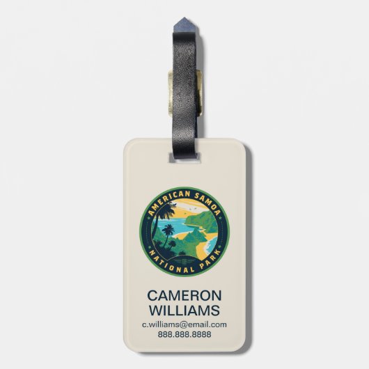 Étiquette À Bagage Parc national des Samoa américaines (Dos Vertical)