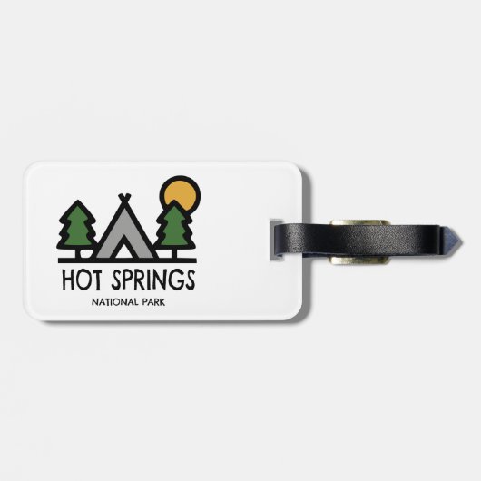 Étiquette À Bagage Parc national des sources chaudes (Dos horizontal)