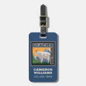 Étiquette À Bagage Parc national du Glacier | Chèvre (Devant Vertical)