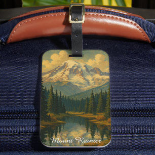 Étiquette À Bagage Parc national du Mont-vintage Rainier Art rétro