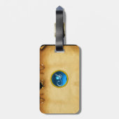 Étiquette À Bagage PARCHEMENT GEM bleu (Dos Vertical)