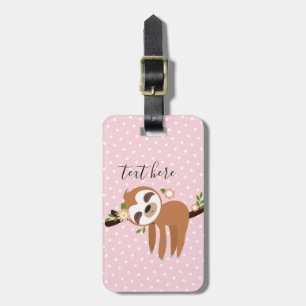 Étiquette À Bagage paresse, paresse mignonne, illustration animale