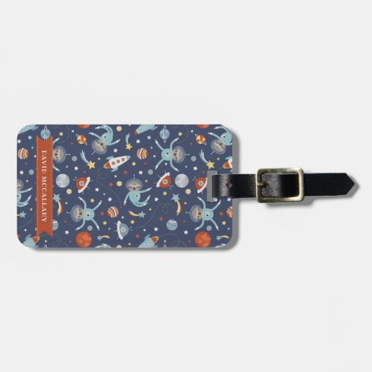 Étiquette À Bagage Paresses de l'espace - nom fait sur commande (Devant horizontal)