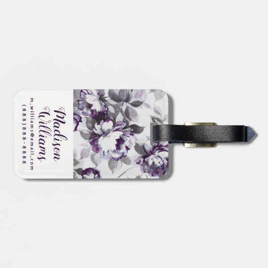 Étiquette À Bagage Parfum des roses de prune (Dos horizontal)