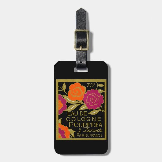 Étiquette À Bagage Parfum Eau de Cologne Pourprea 1920 (Devant Vertical)