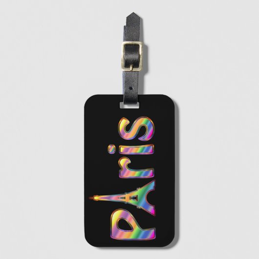 Étiquette À Bagage Paris (Devant Vertical)