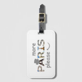 Étiquette À Bagage Paris Attractions Plus Paris S'il vous plaît Parti (Devant Vertical)