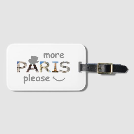 Étiquette À Bagage Paris Attractions Plus Paris S'il vous plaît Parti (Devant Horizontal)