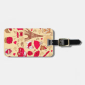 Étiquette À Bagage Paris dans le rose 2 (Devant horizontal)