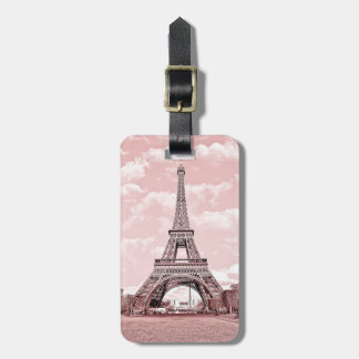 Étiquette À Bagage Paris dans Tour Eiffel rose