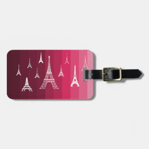 Étiquette À Bagage Paris en rose