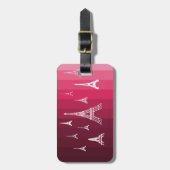Étiquette À Bagage Paris en rose (Devant Vertical)