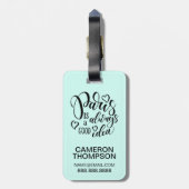 Étiquette À Bagage Paris est toujours un bon manuscrit d'idée (Dos Vertical)