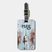 Étiquette À Bagage Paris, Femme liée en noir (Devant Vertical)