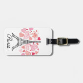 Étiquette À Bagage Paris, France Amour (Devant horizontal)