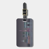 Étiquette À Bagage Paris Skyline Réflexions nocturnes (Devant Vertical)