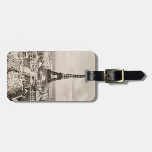 Étiquette À Bagage Paris : Tour Eiffel, 1900 (Devant horizontal)