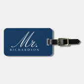 Étiquette À Bagage Paris Tour Eiffel Aquarelle Florale M. Mariage (Devant horizontal)