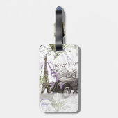 Étiquette À Bagage Paris vintage (Dos Vertical)