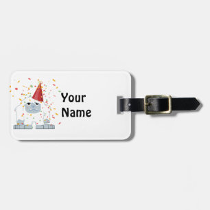 Étiquette À Bagage Parti Confetti Yeti