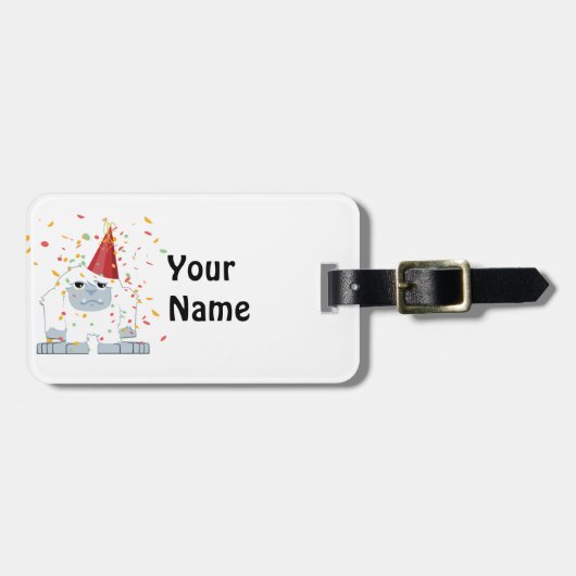 Étiquette À Bagage Parti Confetti Yeti (Devant horizontal)