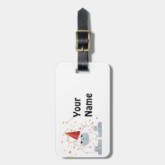 Étiquette À Bagage Parti Confetti Yeti (Devant Vertical)