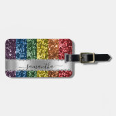 Étiquette À Bagage Parties scintillant à bille de diamant Nom de call (Devant horizontal)