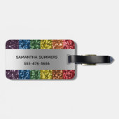 Étiquette À Bagage Parties scintillant à bille de diamant Nom de call (Dos horizontal)