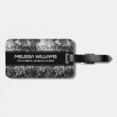 Étiquette À Bagage Parties scintillant à billes Disco Argent Monogram (Dos horizontal)