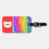 Étiquette À Bagage Parties scintillant à éclaboussure arc-en-ciel vib (Devant horizontal)