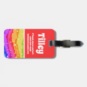 Étiquette À Bagage Parties scintillant à éclaboussure arc-en-ciel vib (Dos horizontal)