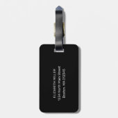 Étiquette À Bagage Parties scintillant à goutte d'argent de fille Nom (Dos Vertical)