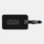 Étiquette À Bagage Parties scintillant à goutte d'argent de fille Nom (Dos horizontal)